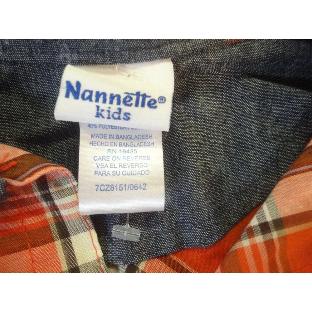 nannette Kids  Boys‎ size 7 button front dress shirt long sleeves NWT multicolor